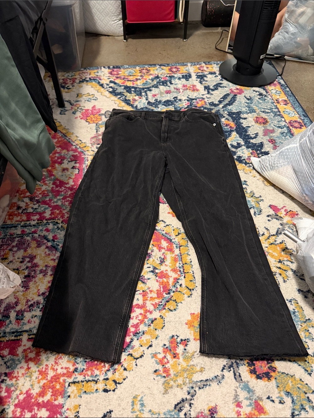American Eagle Outfitters Black Straight-Leg Jeans